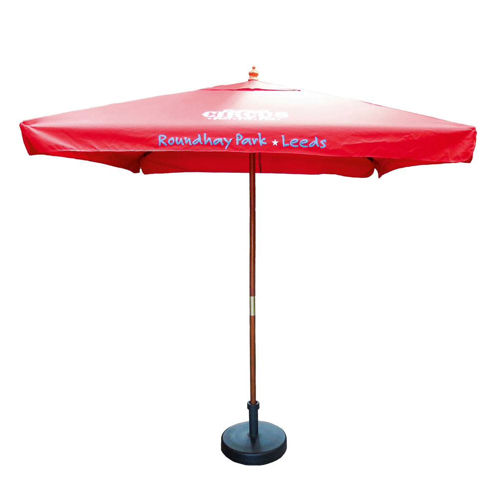2M SQUARE WOODEN PARASOL - Click Image to Close